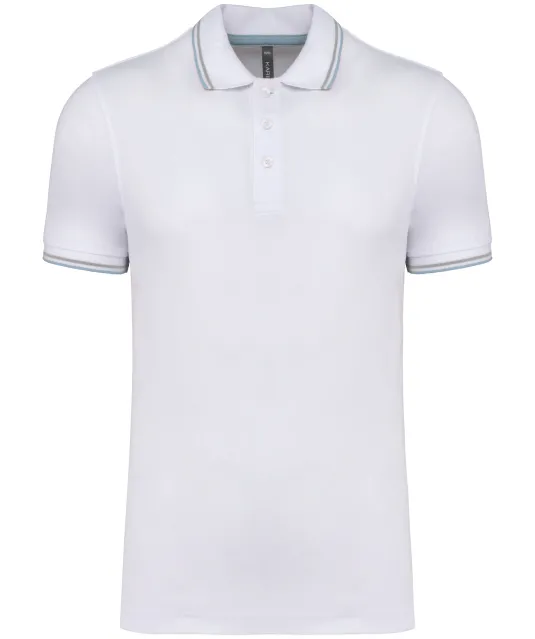 K250 - Polo korte mouwen White / Sky Blue / Light Grey