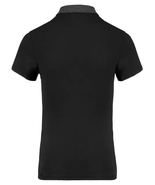 K261 - Tweekleurige damespolo jersey Black / Dark Grey Heather