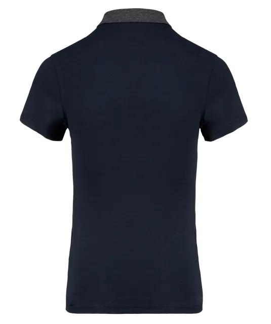 K261 - Tweekleurige damespolo jersey Navy / Dark Grey Heather
