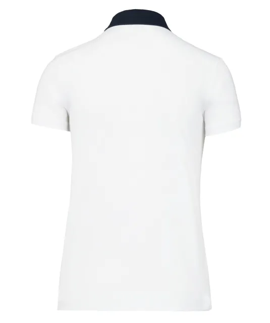 K261 - Tweekleurige damespolo jersey White / Navy