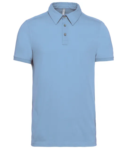 K262 - Herenpolo korte mouwen van jersey Sky Blue