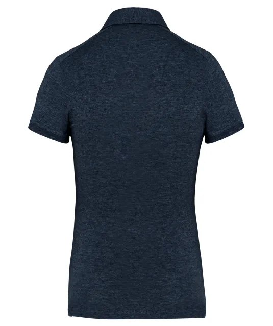 K263 - Damespolo korte mouwen van jersey French Navy Heather