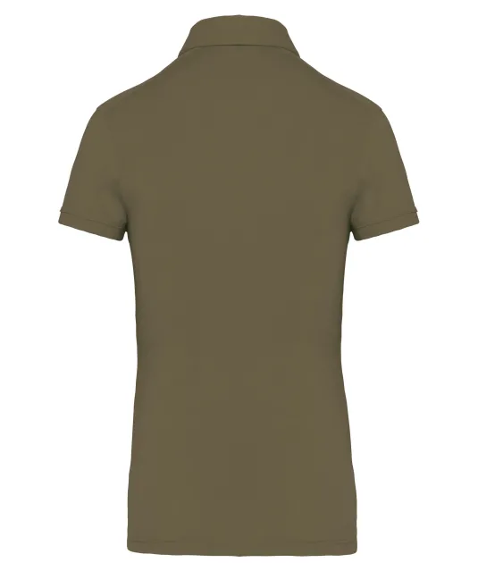 K263 - Damespolo korte mouwen van jersey Light khaki