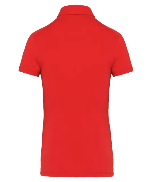 K263 - Damespolo korte mouwen van jersey Red