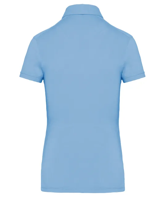 K263 - Damespolo korte mouwen van jersey Sky Blue