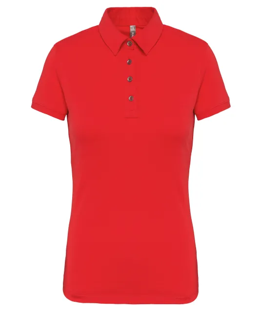 K263 - Damespolo korte mouwen van jersey Red
