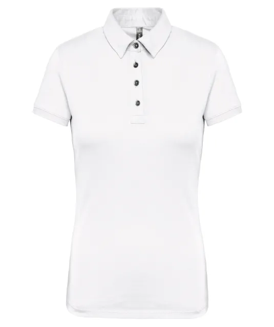 K263 - Damespolo korte mouwen van jersey White