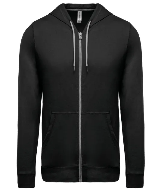 K438 - Vestje van licht katoen met capuchon Black