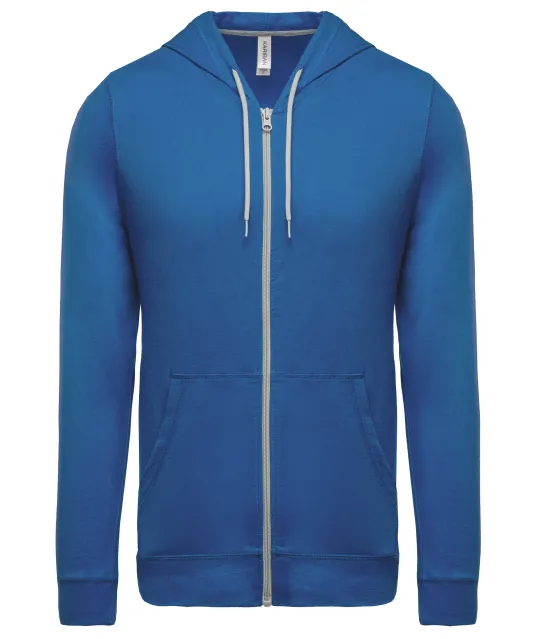 K438 - Vestje van licht katoen met capuchon Light Royal Blue