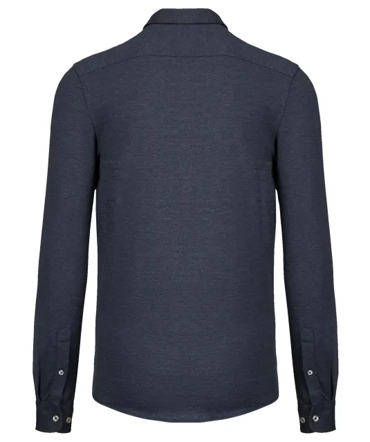 K507 - Jacquard overhemd  lange mouwen Jacquard blue