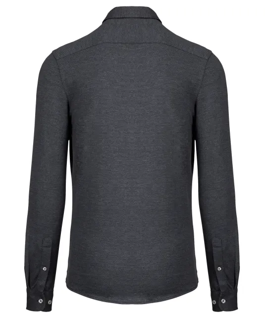 K507 - Jacquard overhemd  lange mouwen Jacquard Dark Grey