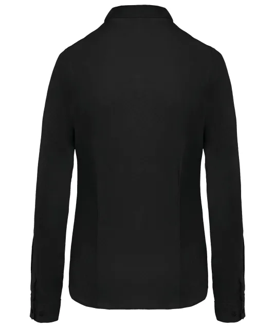 K510 - Damesblouse in popeline met lange mouwen Black