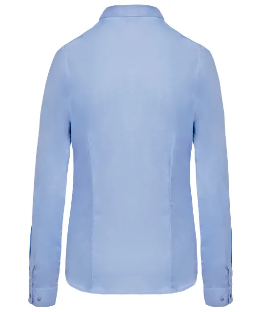 K510 - Damesblouse in popeline met lange mouwen Bright Sky