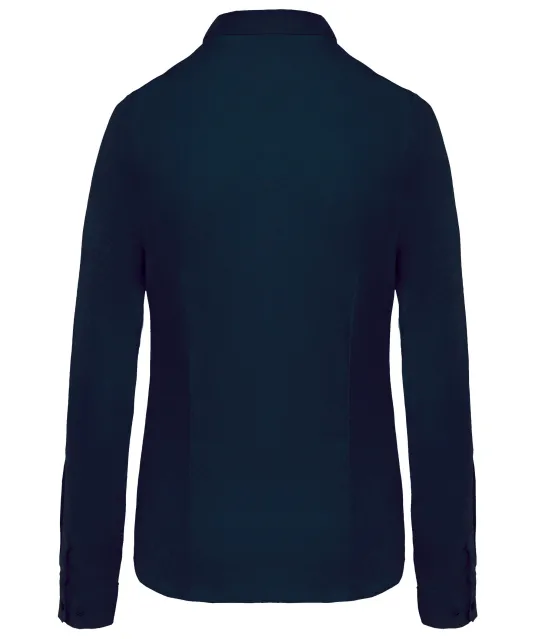 K510 - Damesblouse in popeline met lange mouwen Navy