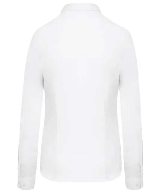 K510 - Damesblouse in popeline met lange mouwen White