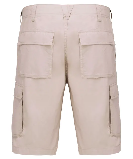 K755 - Lichte herenbermuda met diverse zakken Beige
