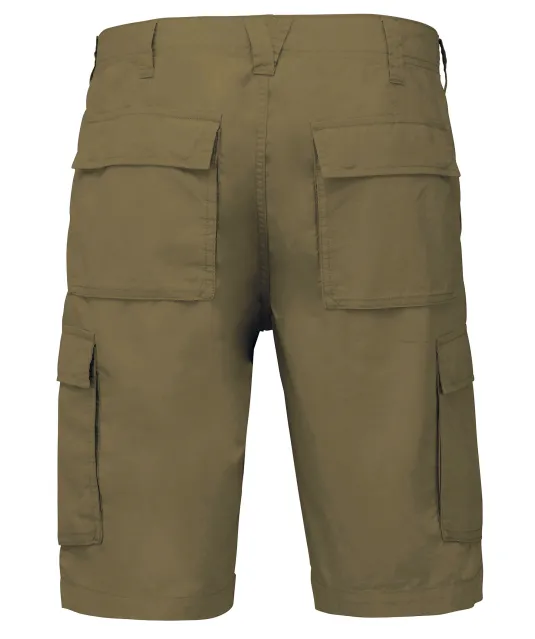 K755 - Lichte herenbermuda met diverse zakken Light khaki