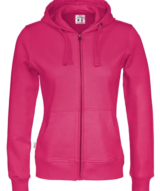HOODIE FULL ZIP LADY - GOTS GECERTIFICEERD Fuchsia