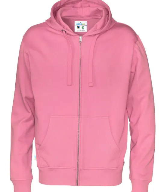 HOODIE FULL ZIP MAN - GOTS GECERTIFICEERD Roze