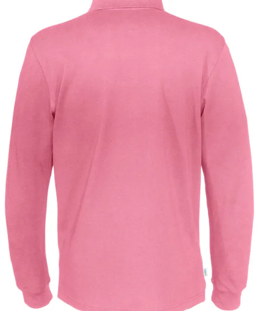 POLO PIQUE LONG SLEEVE MAN - GOTS GECERTIFICEERD Roze