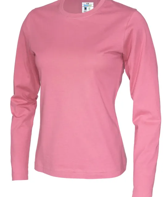 T-SHIRT LONG SLEEVE LADY - GOTS GECERTIFICEERD Wit
