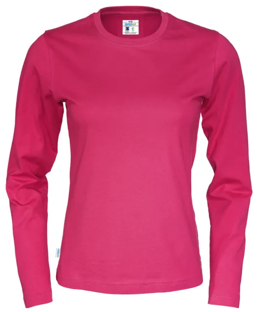 T-SHIRT LONG SLEEVE LADY - GOTS GECERTIFICEERD Fuchsia