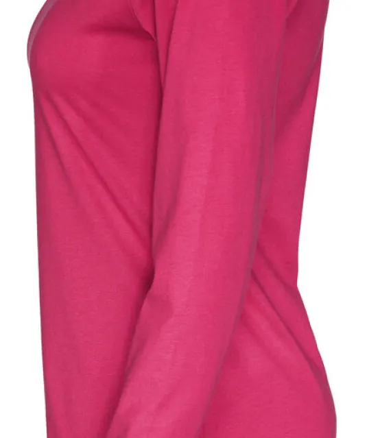 T-SHIRT LONG SLEEVE LADY - GOTS GECERTIFICEERD Fuchsia