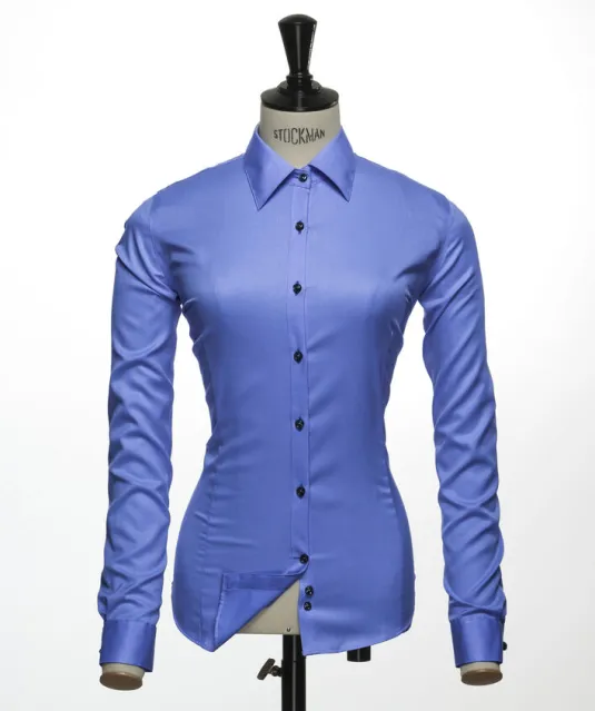 Green Bow 01  Hemd Dames Middenblauw