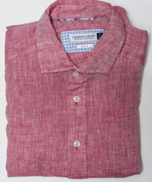 Indigo Bow 33  Hemd Slim Fit Heren Rood