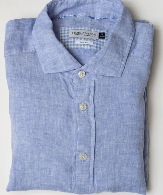 Indigo Bow 33  Hemd Slim Fit Heren Hemelsblauw