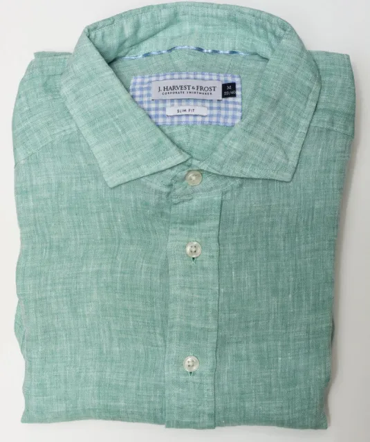 Indigo Bow 33  Hemd Slim Fit Heren Woudgroen