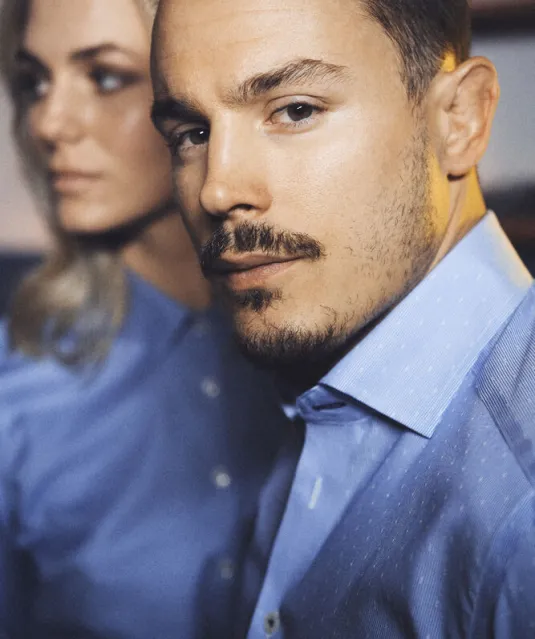 Purple Bow 48  Hemd Dames Blauw patroon