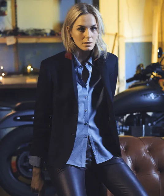 Purple Bow 48  Hemd Dames Blauw patroon