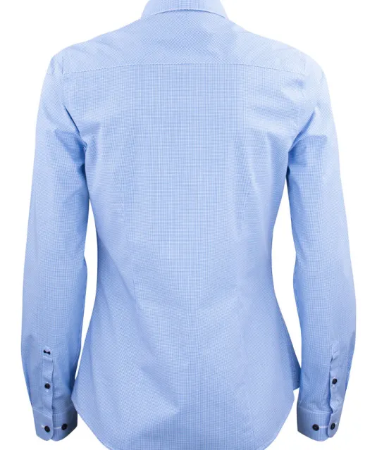 Purple Bow 141  Hemd Dames Blauw/geruit