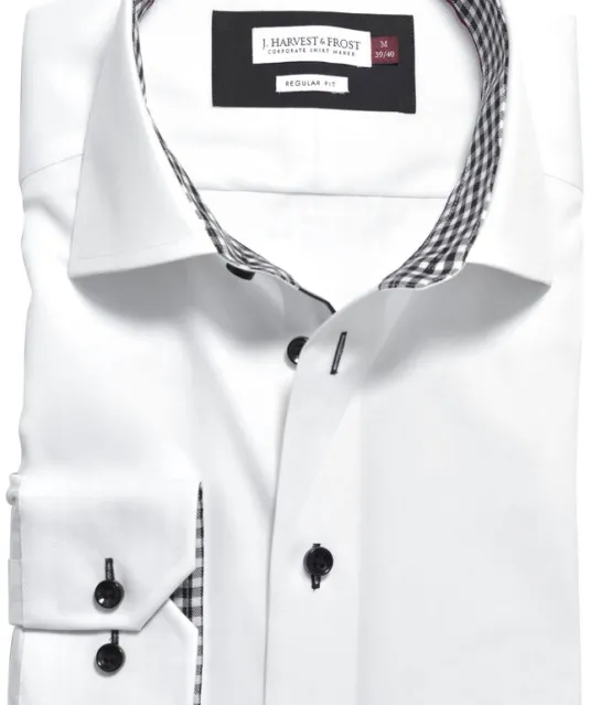 Red Bow 20  Hemd Regular Fit Heren Wit/zwart