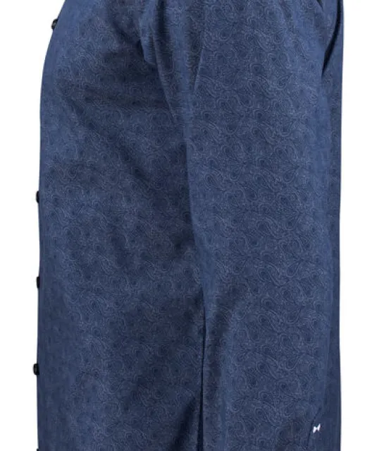 Purple Bow 143  Hemd Regular Fit Heren Middenblauw gestreept