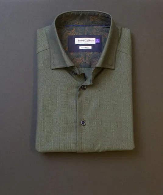 Purple Bow 142  Hemd Regular Fit Heren Groen