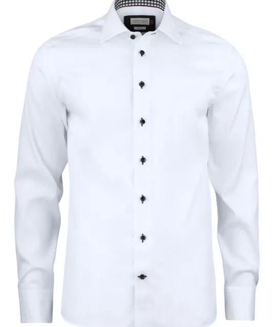 Red Bow 20  Hemd Slim Fit Heren Wit/zwart