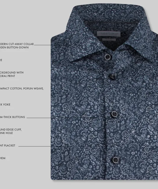 Indigo Bow 37  Hemd Slim Fit Heren Marine