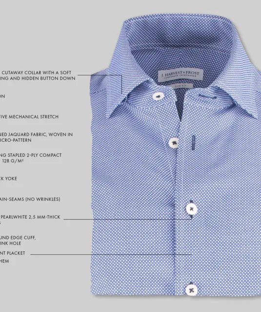 Purple Bow 48 Hemd Slim Fit Heren Blauw patroon