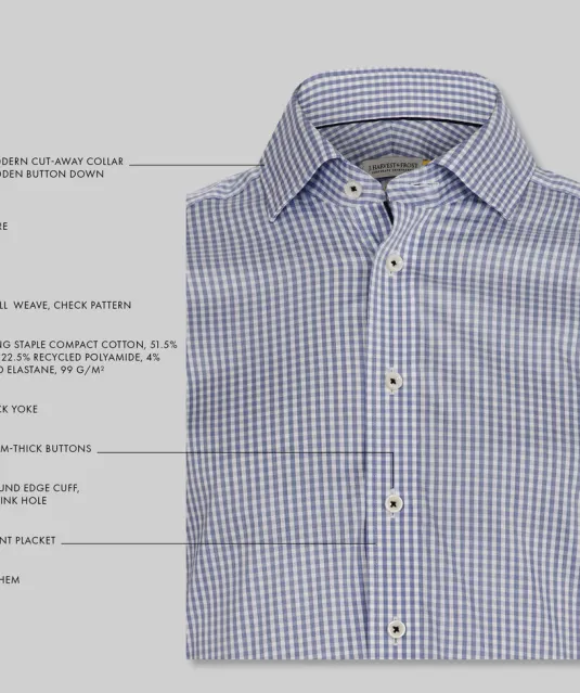 Yellow Bow 53  Hemd Slim Fit Heren Lichtblauw