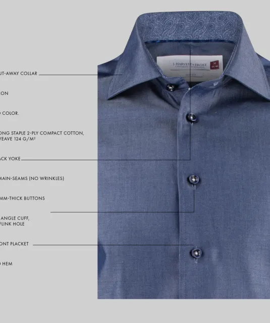 Red Bow 120  Hemd Slim Fit Heren Blauw gestreept