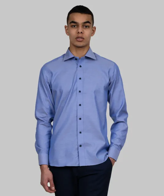 Green Bow 01  Hemd Slim Fit Heren Middenblauw