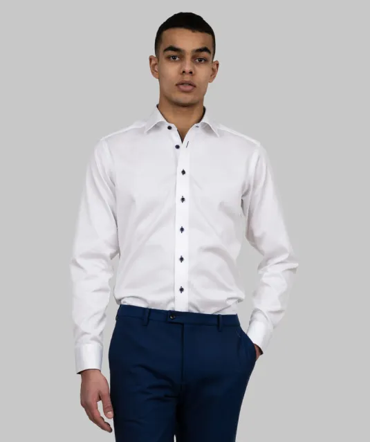 Red Bow 20  Hemd Slim Fit Heren Wit/marine