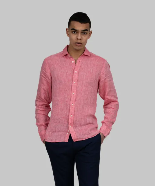 Indigo Bow 33  Hemd Slim Fit Heren Rood