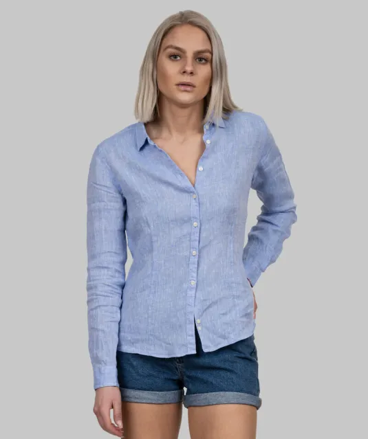 Indigo Bow 33  Hemd Dames Hemelsblauw