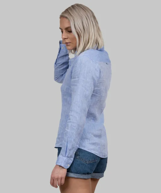 Indigo Bow 33  Hemd Dames Hemelsblauw