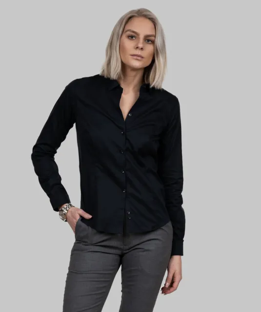 Black Bow 60  Hemd Dames Zwart