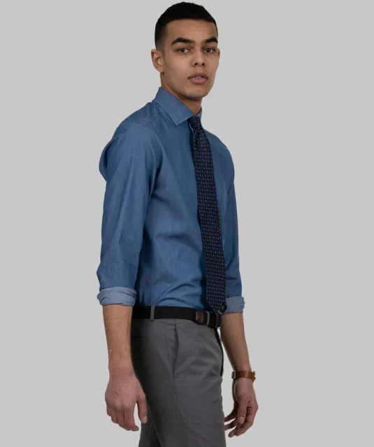 Indigo Bow 130  Hemd Slim Fit Heren Blauw gestreept