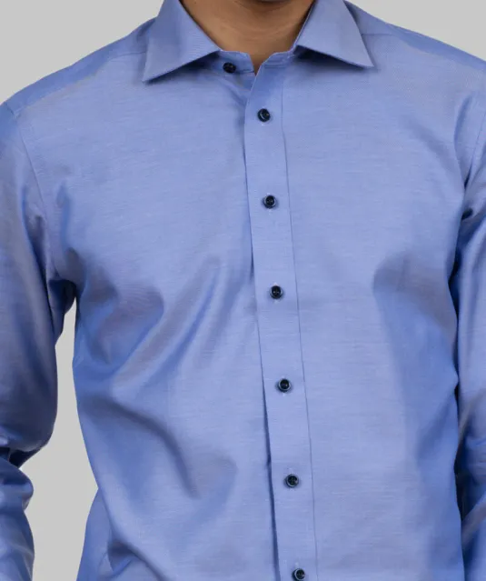 Green Bow 01  Hemd Slim Fit Heren Middenblauw